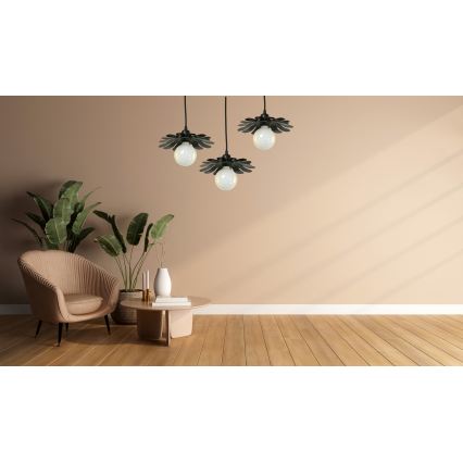 Bohemia-Design - Pendant light with cable 1xE27/60W/230V, Black