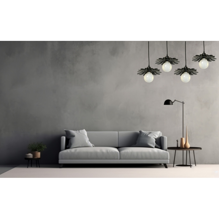 Bohemia-Design - Pendant light with cable 1xE27/60W/230V, Black