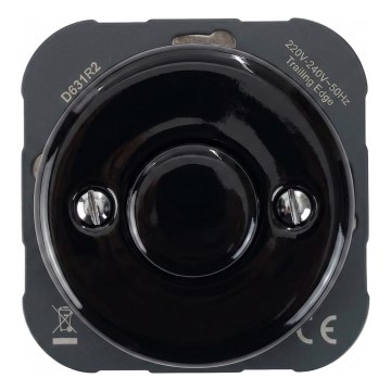 Bohemia-Design - Porcelain Retro Dimmer, Frameless, 250V/10A, Black