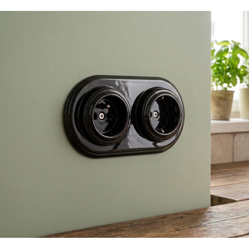 Bohemia-Design - Porcelain Retro Double Frame, Black