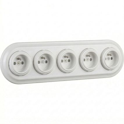 Bohemia-Design - Porcelain Retro Five-Gang Frame White