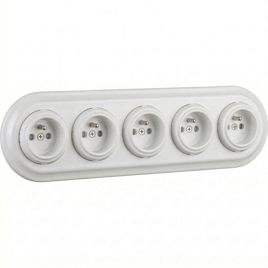 Bohemia-Design - Porcelain Retro Five-Gang Frame White