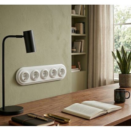 Bohemia-Design - Porcelain Retro Five-Gang Frame White
