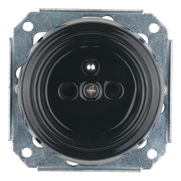 Bohemia-Design - Porcelain Retro Frameless Wall Socket 250V/16A, Black