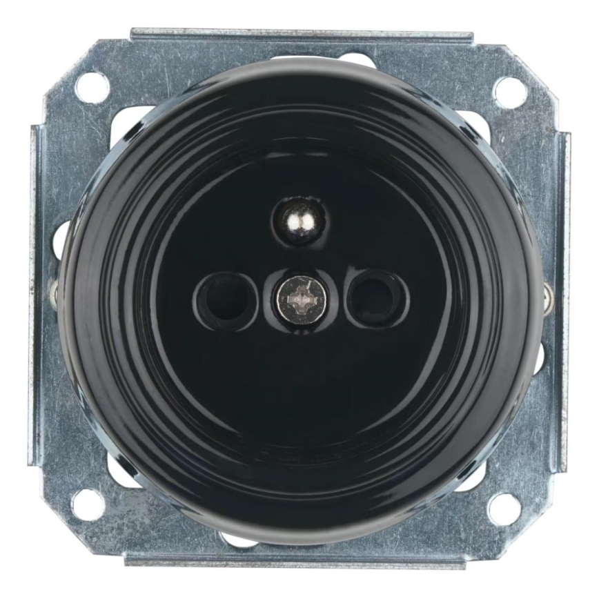 Bohemia-Design - Porcelain Retro Frameless Wall Socket 250V/16A, Black