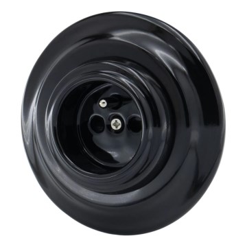 Bohemia-Design - Porcelain Retro Household Socket with Frame 250V/16A, Black
