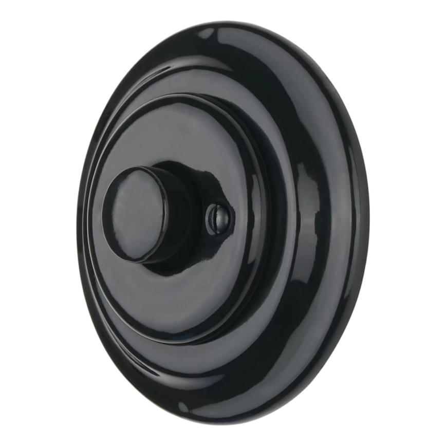 Bohemia-Design - Porcelain Retro Rotary Dimmer Switch with Frame 250V/10A Black