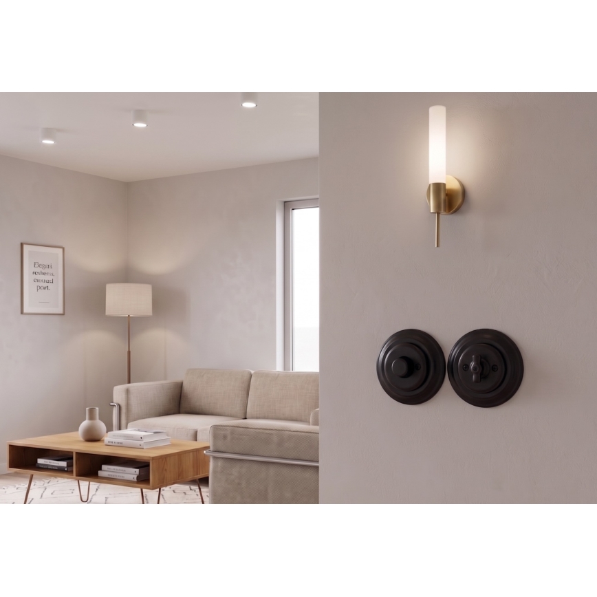 Bohemia-Design - Porcelain Retro Rotary Dimmer Switch with Frame 250V/10A Black