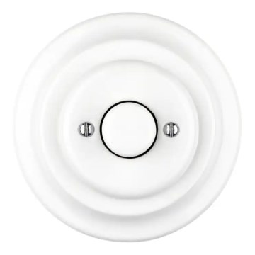 Bohemia-Design - Porcelain Retro Rotary Dimmer Switch with Frame 250V/10A White
