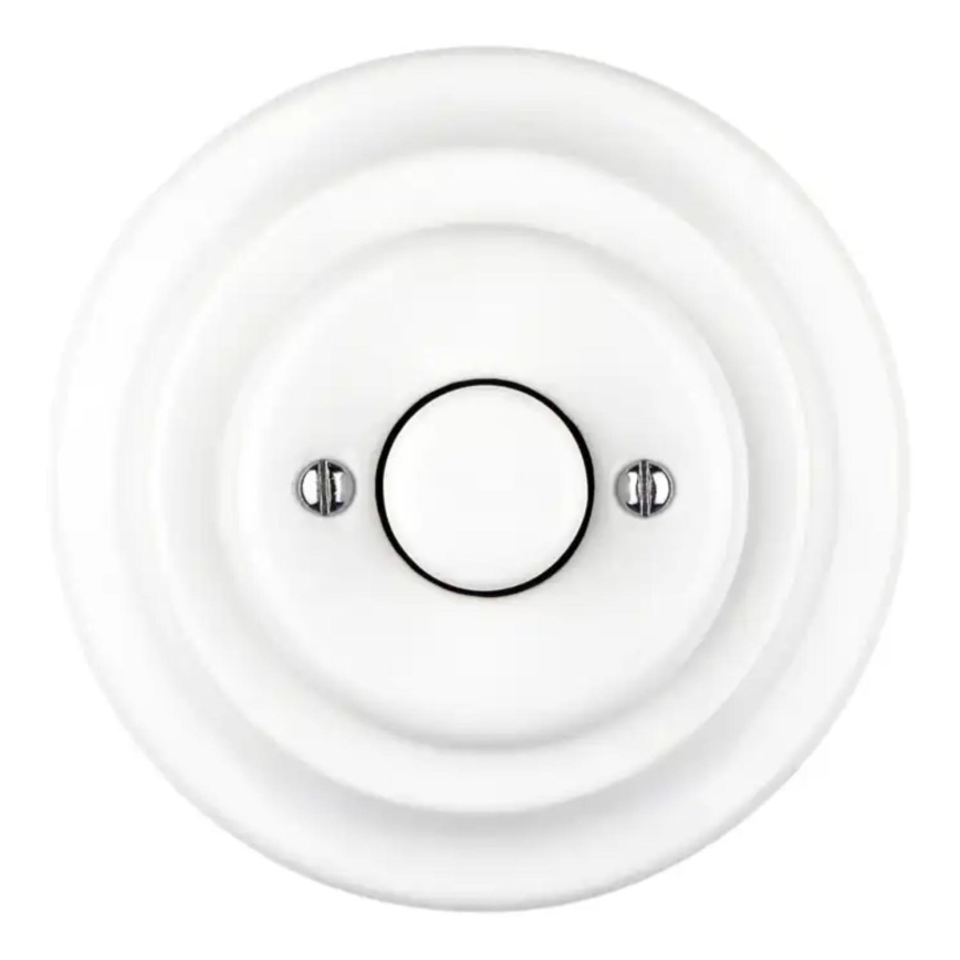 Bohemia-Design - Porcelain Retro Rotary Dimmer Switch with Frame 250V/10A White