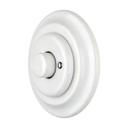Bohemia-Design - Porcelain Retro Rotary Dimmer Switch with Frame 250V/10A White