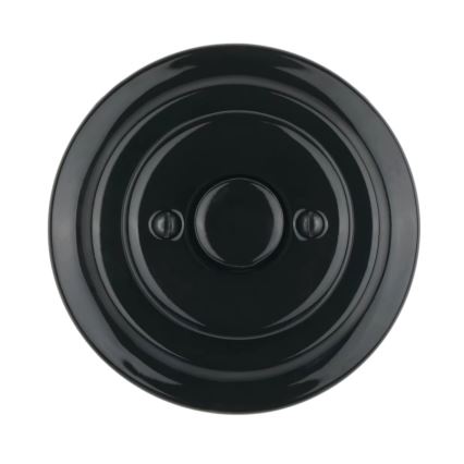 Bohemia-Design - Porcelain Retro Rotary Dimmer with Frame, 250V/10A, Black