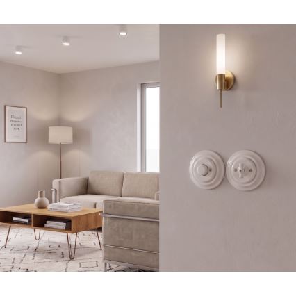 Bohemia-Design - Porcelain Retro Rotary Dimmer with Frame 250V/10A White