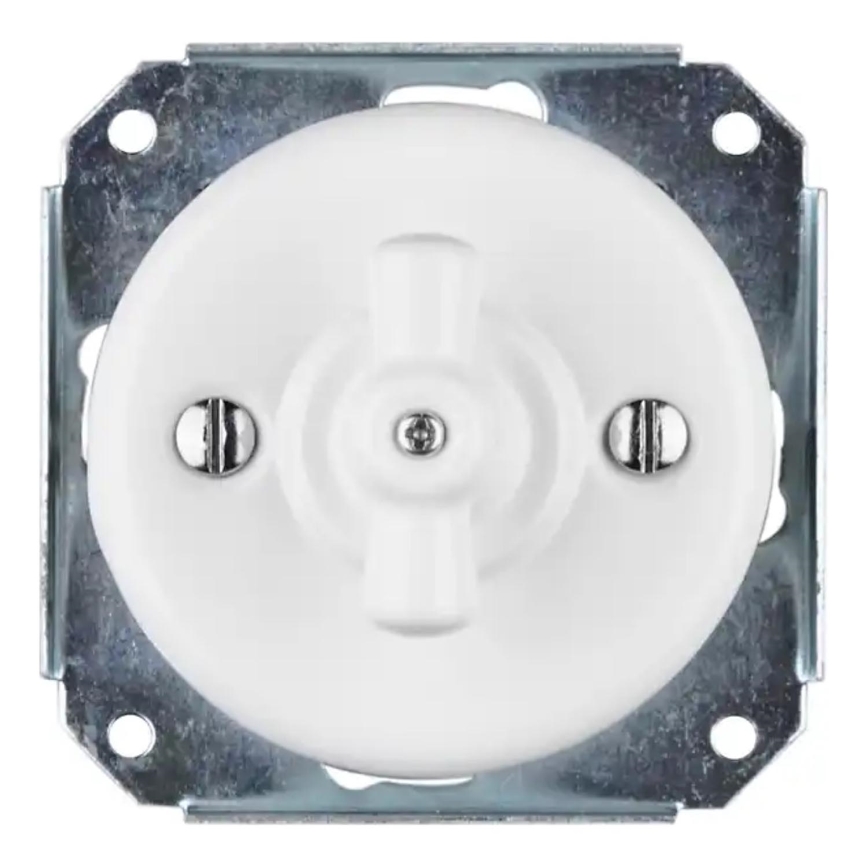 Bohemia-Design - Porcelain Retro Rotary Switch, Frameless, No. 1, White