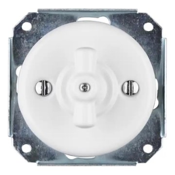Bohemia-Design - Porcelain Retro Rotary Switch, Frameless, No. 7, White