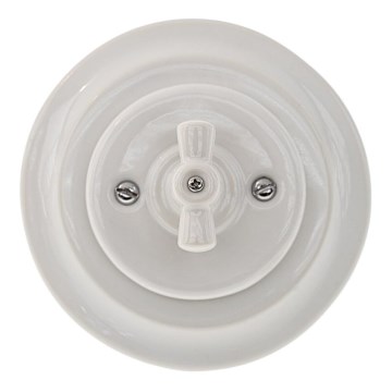 Bohemia-Design - Porcelain Retro Rotary Switch with Frame No. 1, White