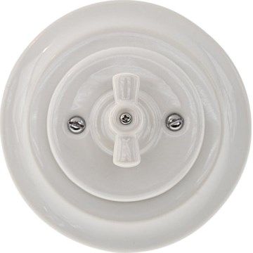 Bohemia-Design - Porcelain Retro Rotary Switch with Frame No. 5, White