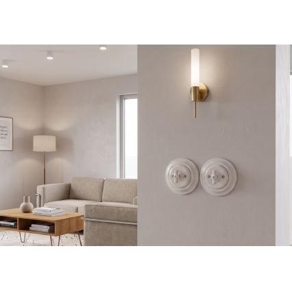 Bohemia-Design - Porcelain Retro Rotary Switch with Frame No. 7, White