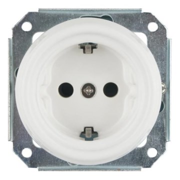 Bohemia-Design - Porcelain retro Schuko wall socket, frameless, 250V/16A, white