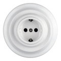 Bohemia-Design - Porcelain retro SCHUKO wall socket with frame, 250V/16A, white