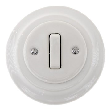 Bohemia-Design - Porcelain Retro Single Doorbell Push with Frame, White