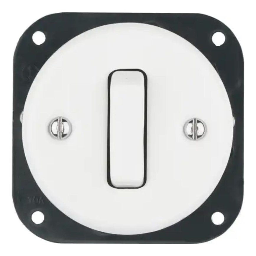 Bohemia-Design - Porcelain Retro Single Switch, Frameless No. 1, White
