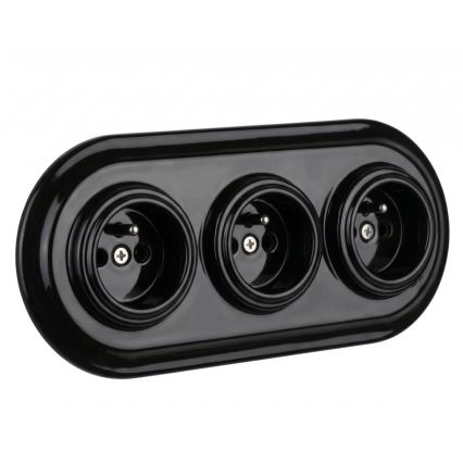 Bohemia-Design - Porcelain Retro Triple Frame, Black