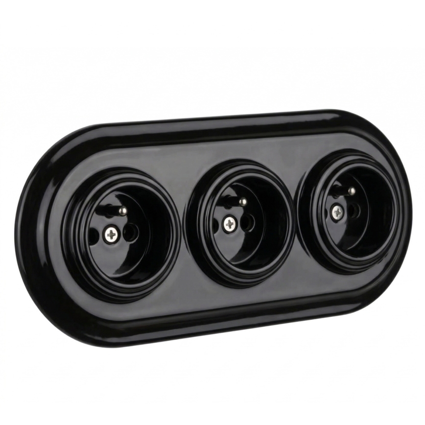 Bohemia-Design - Porcelain Retro Triple Frame, Black
