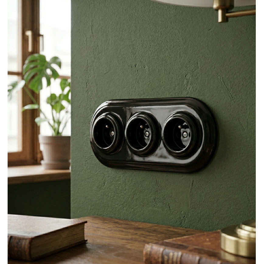 Bohemia-Design - Porcelain Retro Triple Frame, Black