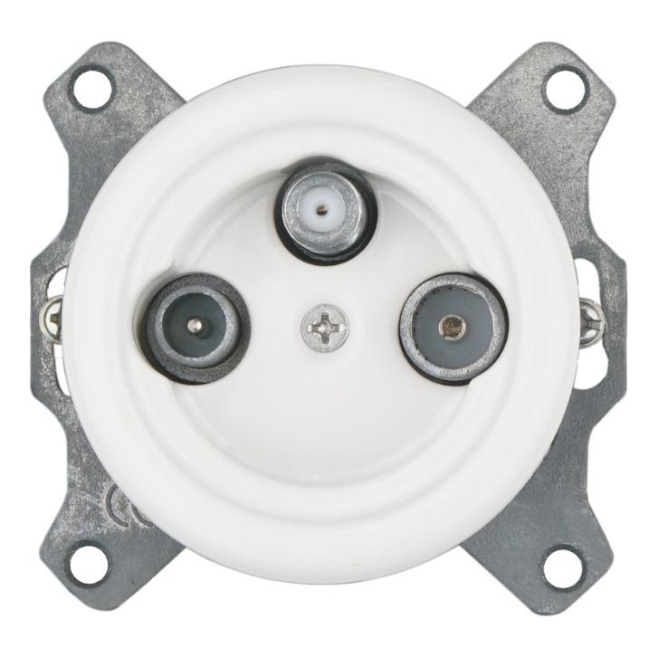 Bohemia-Design - Porcelain Retro TV/SAT-W Socket, Frameless, White