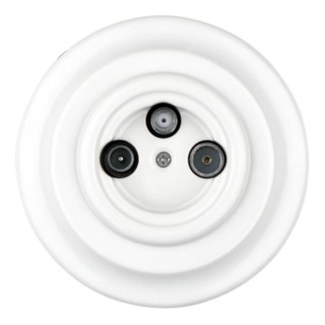 Bohemia-Design - Porcelain Retro TV/SAT-W Socket with Frame, White