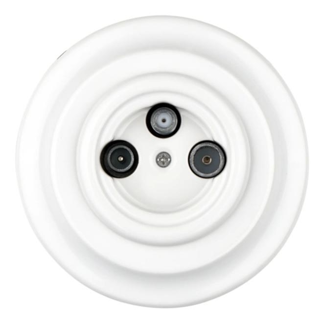 Bohemia-Design - Porcelain Retro TV/SAT-W Socket with Frame, White