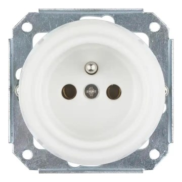 Bohemia-Design - Porcelain Retro Wall Socket, Frameless, 250V/16A, White