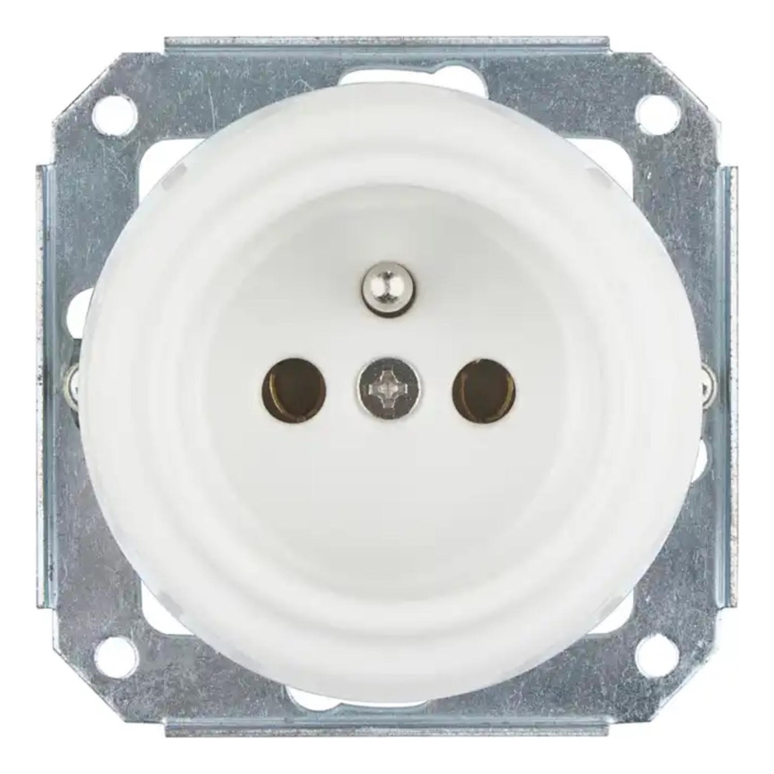 Bohemia-Design - Porcelain Retro Wall Socket, Frameless, 250V/16A, White