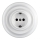 Bohemia-Design - Porcelain Retro Wall Socket with Frame, SCHUKO 250V/16A, White