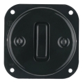 Bohemia-Design - Retro Porcelain Single-Button Doorbell Switch, Frameless, Black