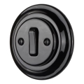 Bohemia-Design - Retro Porcelain Single Doorbell Switch with Frame, Black