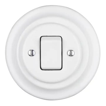 Bohemia-Design - Retro Porcelain Single Light Switch with Frame No. 7, White