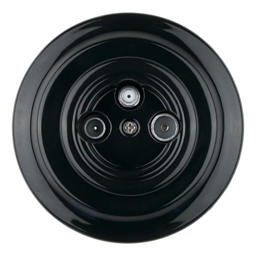 Bohemia-Design - Retro Porcelain TV/SAT-W Socket with Frame, Black