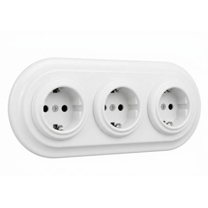 Bohemia-Design - White Porcelain Retro Triple Frame