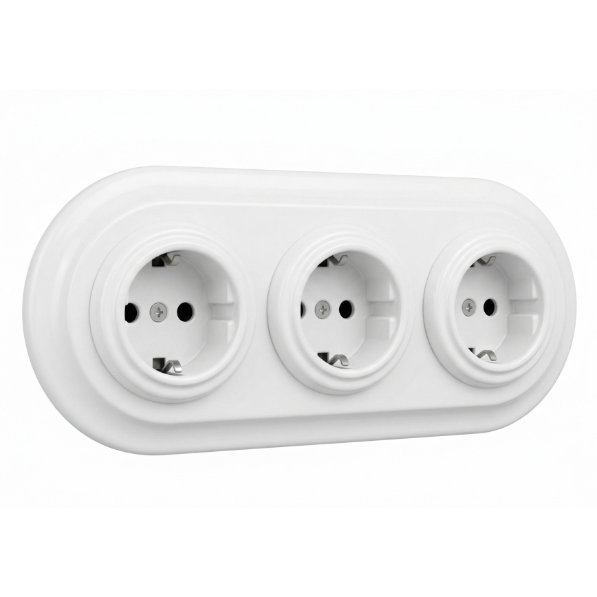 Bohemia-Design - White Porcelain Retro Triple Frame