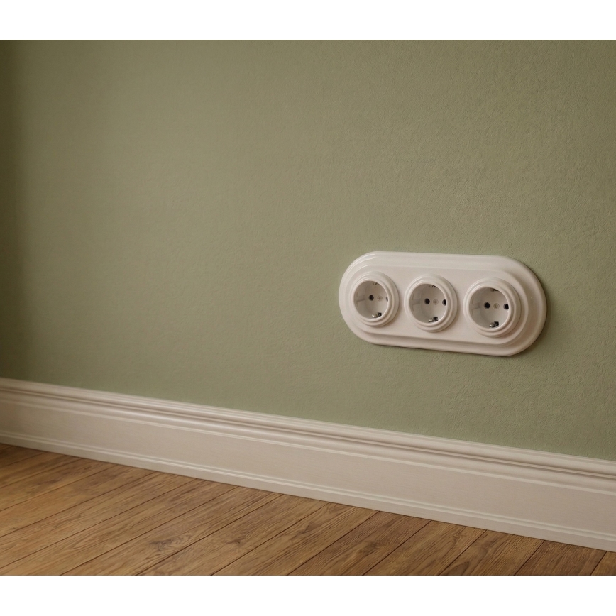 Bohemia-Design - White Porcelain Retro Triple Frame