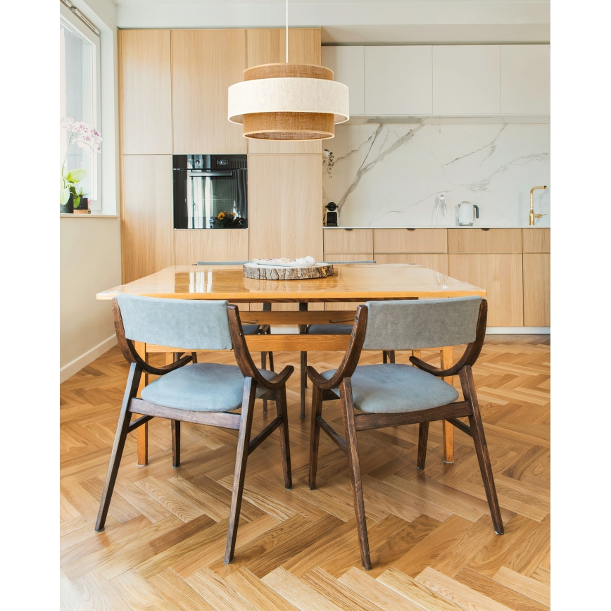 BOHO Cable Pendant 1x E27/60W/230V Ø 40 cm cream/jute