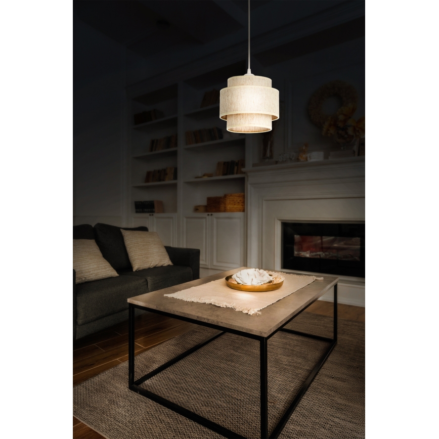 BOHO Cable Pendant 1xE27/60W/230V Ø 20 cm White