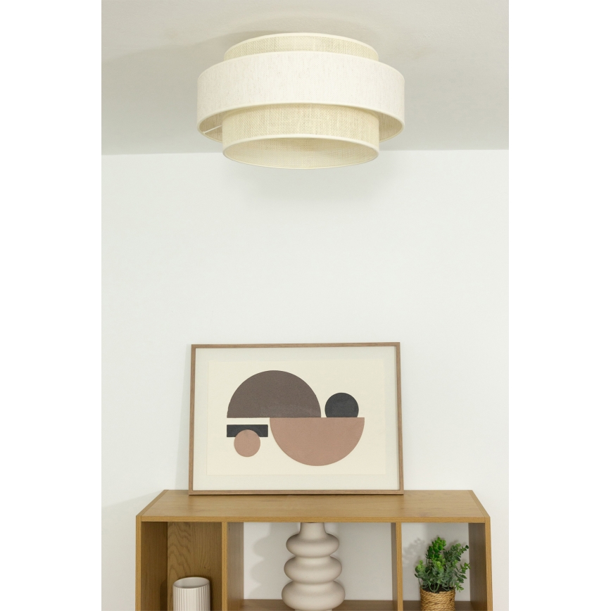 BOHO Ceiling Light 1xE27/60W/230V Ø 40 cm Cream/Jute