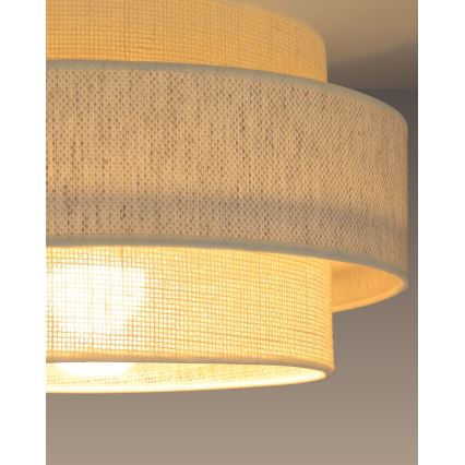 BOHO Ceiling Light 1xE27/60W/230V Ø 40 cm Cream/Jute
