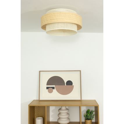 BOHO ceiling light 1xE27/60W/230V, Ø 40 cm, jute/cream