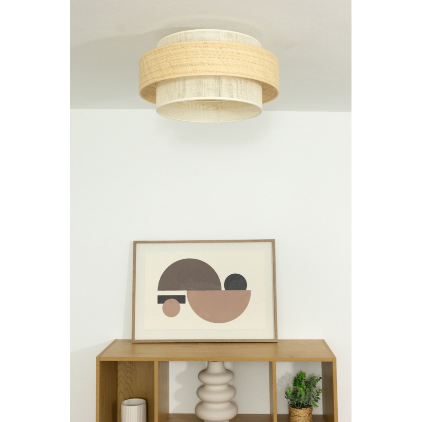 BOHO ceiling light 1xE27/60W/230V, Ø 40 cm, jute/cream