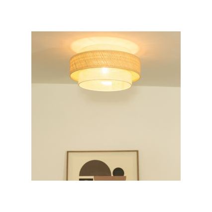 BOHO ceiling light 1xE27/60W/230V, Ø 40 cm, jute/cream