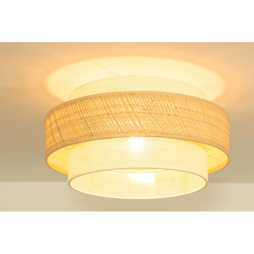 BOHO ceiling light 1xE27/60W/230V, Ø 40 cm, jute/cream